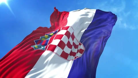 Croatia Flag Low Angle View Stock Footage 295688721