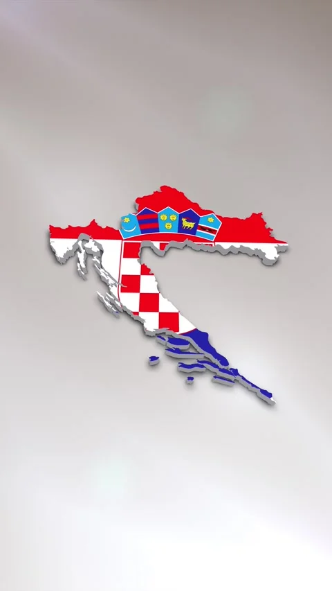 Croatia Flag on Map Stock Footage 278172887