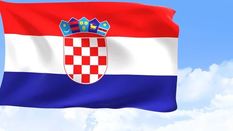 Croatia flag in motion Stock Footage 97881208