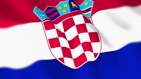Croatia Flag Seamless Loop 4k 60fps on Sky Background Stock Footage 340352316