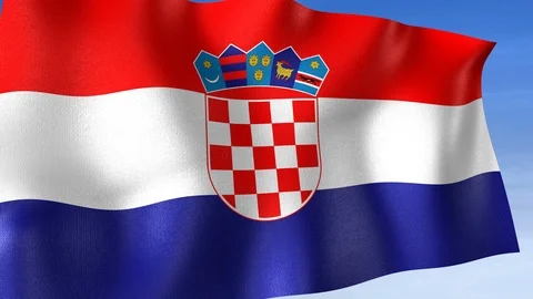 Croatia Flag - Set of 3 Angles with Masks [3WaveSeries] Stock Footage 104588050