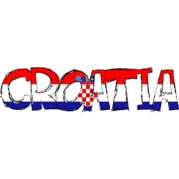 Croatia flag text Stock Illustration