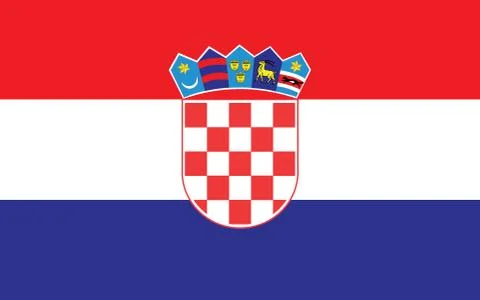 Croatia flag vector graphic. Rectangle Croatian flag illustration. Croatia co Illustrazione stock