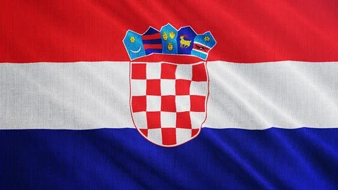 Croatia flag is waving 3D animation. Stock Footage 100462292