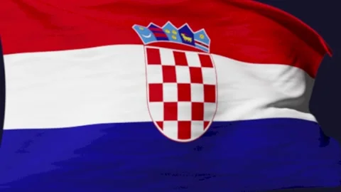 Croatia flag waving 3d animation for commercial Stock Footage 247716583