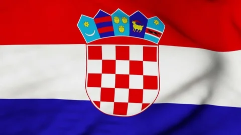 The Croatia flag waving in the wind Stock Footage 80822386
