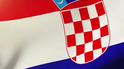 Croatia flag waving in the wind. Looping sun rises style.  Animation loop Stock Footage 47887438