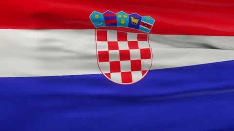 Croatia flag waving on wind seamles loop 3d animation Stock Footage 132564458