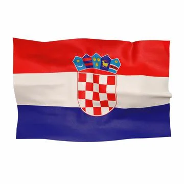 The croatia flag on white background 3d-rendering Иллюстрация