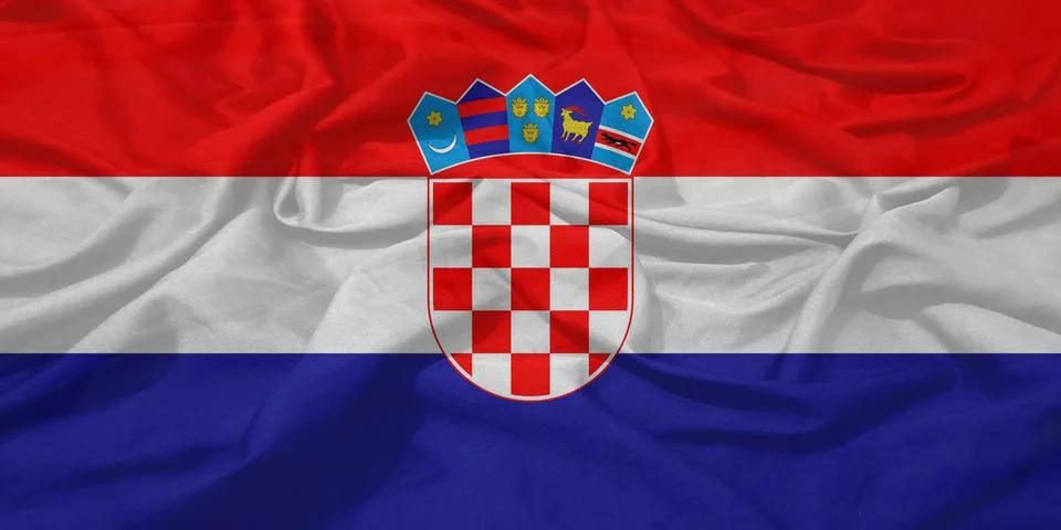 Croatia    Fluttering flag texture view Stock Illustration