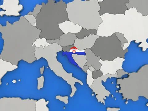 Croatia on globe Stock Illustration