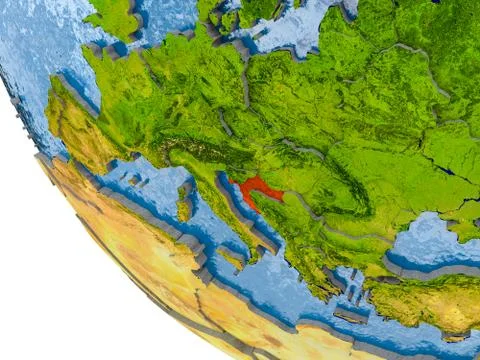 Croatia on globe Stock Illustration