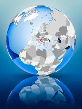 Croatia on globe Stock Illustration