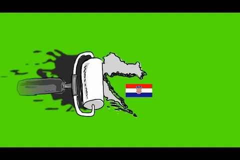 Croatia - Hand-Drawn Animation - scroll paint black Stock Footage 98002296
