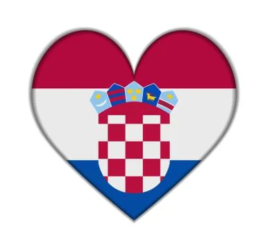 Croatia heart flag vector イラスト素材