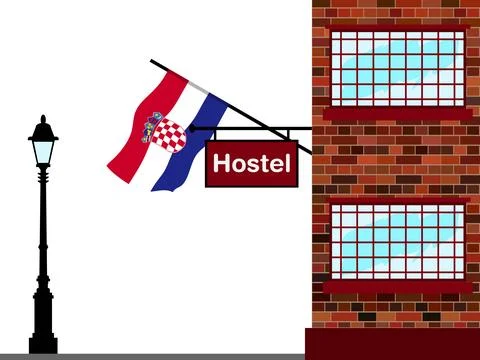 Croatia Hostels Vector Illustration Stock Illustration
