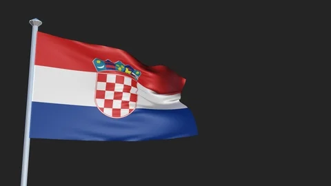 Croatia - Loopable 3D flag animation with Alpha Channel and Transparency for  Stock Footage 91460357