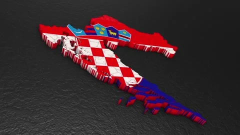 Croatia map 3d. 3d map of Croatia. Video stock 271554161