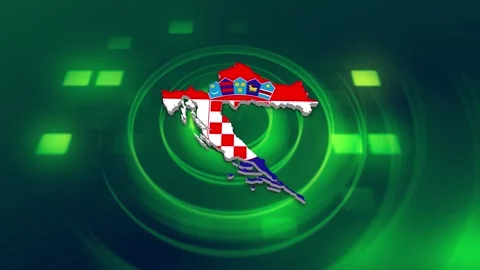 Croatia Map and Flag Background Stock Footage 344027431