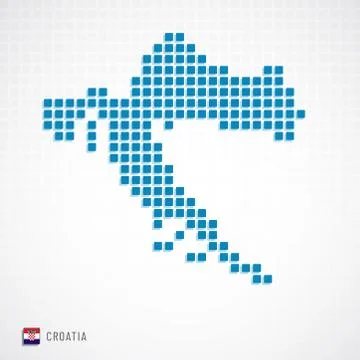Croatia map and flag icon Illustrazione stock