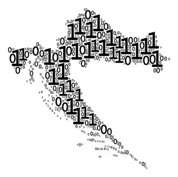 Croatia Map Composition of Binary Digits Illustrazione stock