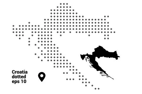 Croatia map dotted on white background vector isolated Stock Illustration