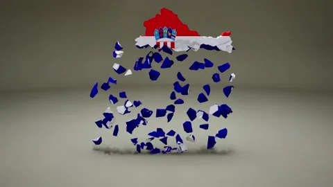 Croatia Map With Flag Stock Footage 324696020