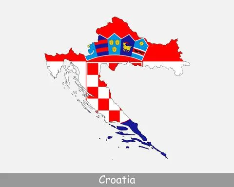 Croatia Map Flag Stock Illustration