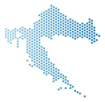 Croatia Map Hexagon Scheme Ilustração Stock