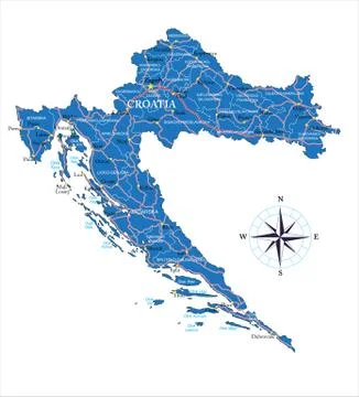 Croatia map Stock Illustration