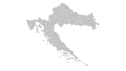 Croatia map from particles, dots. Digital silhouette. Abstract animation ba.. Stock Footage 308594416