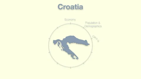Croatia MAP revealingmotion graphics data elements Stock Footage 339875647