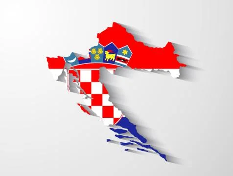 Croatia map with shadow effect Stock Illustration