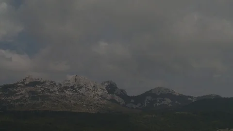 Croatia Mountain Clouds Stock Footage