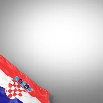 Croatia - national flag and gradient background - square format - 3D illust.. Stock Illustration