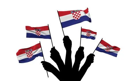 Croatia national flag being waved. 3D Rendering イラスト素材