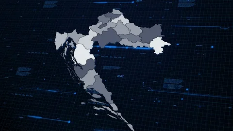 Croatia network map Stock Footage 87976754