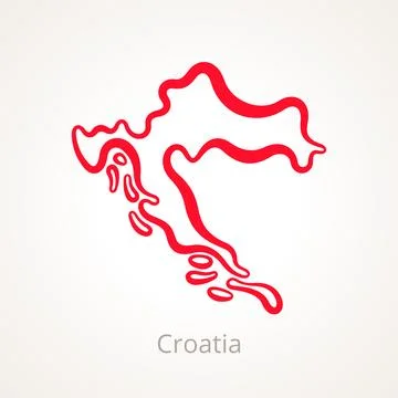 Croatia - Outline Map Stock Illustration