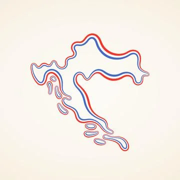 Croatia - Outline Map Stock Illustration