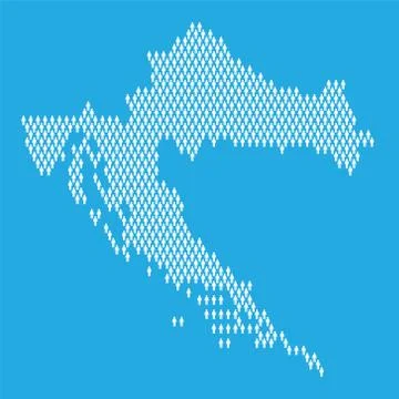 Croatia population. Statistic map made from stick figure people Stock Illustration