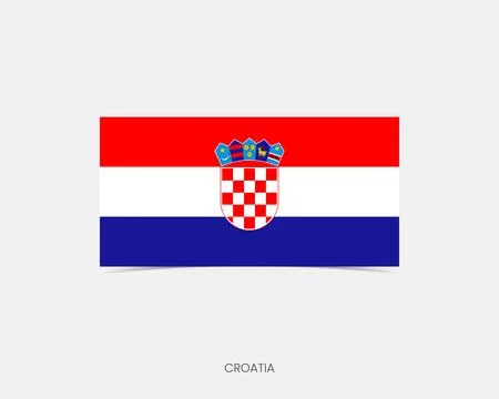 Croatia Rectangle flag icon with shadow. Illustrazione stock