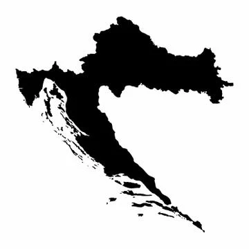 Croatia silhouette map Stock Illustration