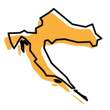 Croatia simplified vector map Stock Illustration