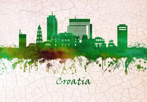 Croatia skyline Illustrazione stock