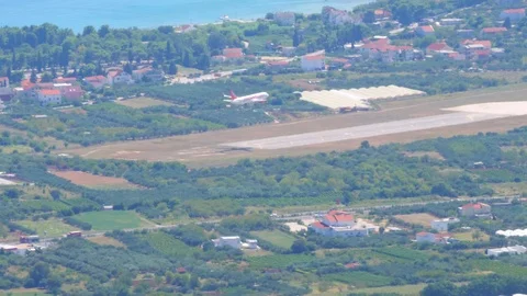 Croatia, Split, August 19, 2019. Landing of an firms EsyJet.com on the strip Stock Footage 124478137