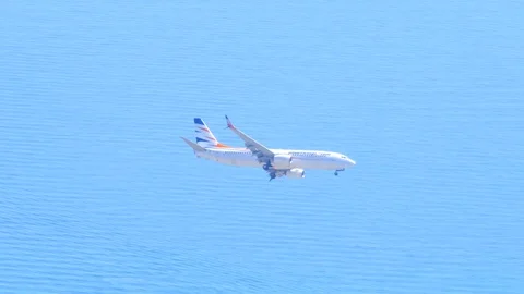 Croatia, Split, August 19, 2019. Landing of an firms EsyJet.com on the strip Stock Footage 124479428