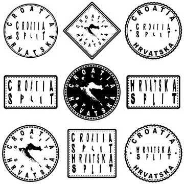 Croatia Split Seal Map Design Stock Illustration