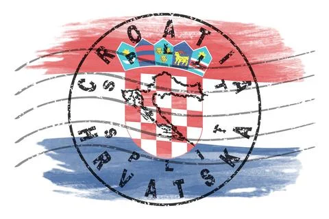 Croatia Split Seal Map Design Stock Photos