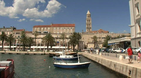 Croatia Split small boat harbor Stock Footage 464067
