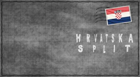 Croatia Split Vintage Mail Envelope Stockillustratie